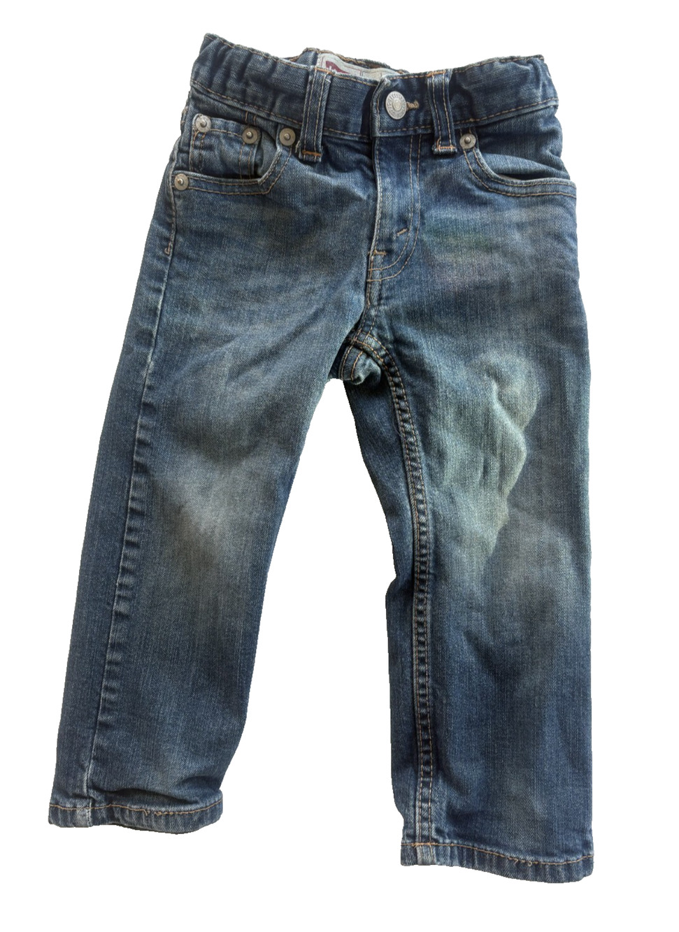 Levi's 505 Regular Fit Toddler Boy Jeans 2T Hard Denim Classic Blue Excellent Co